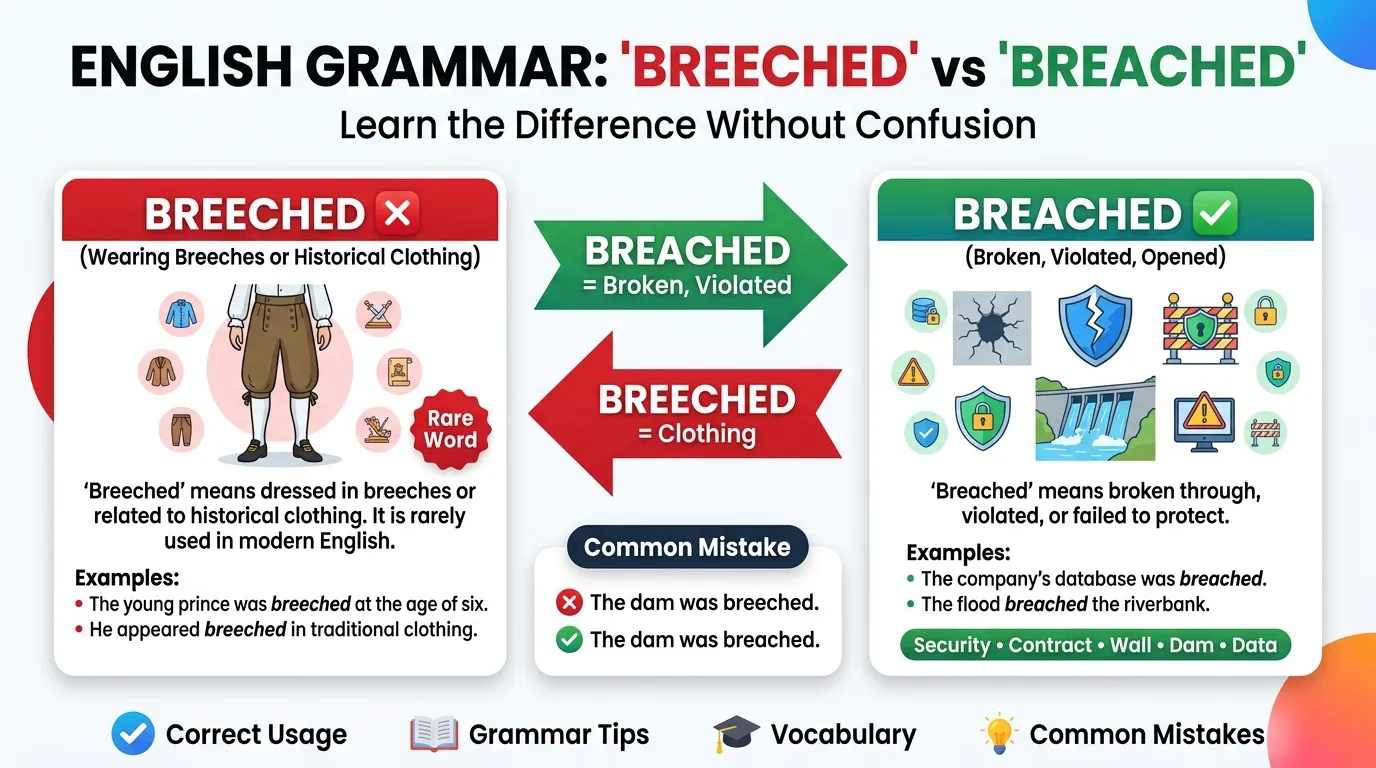 Breeched vs Breached