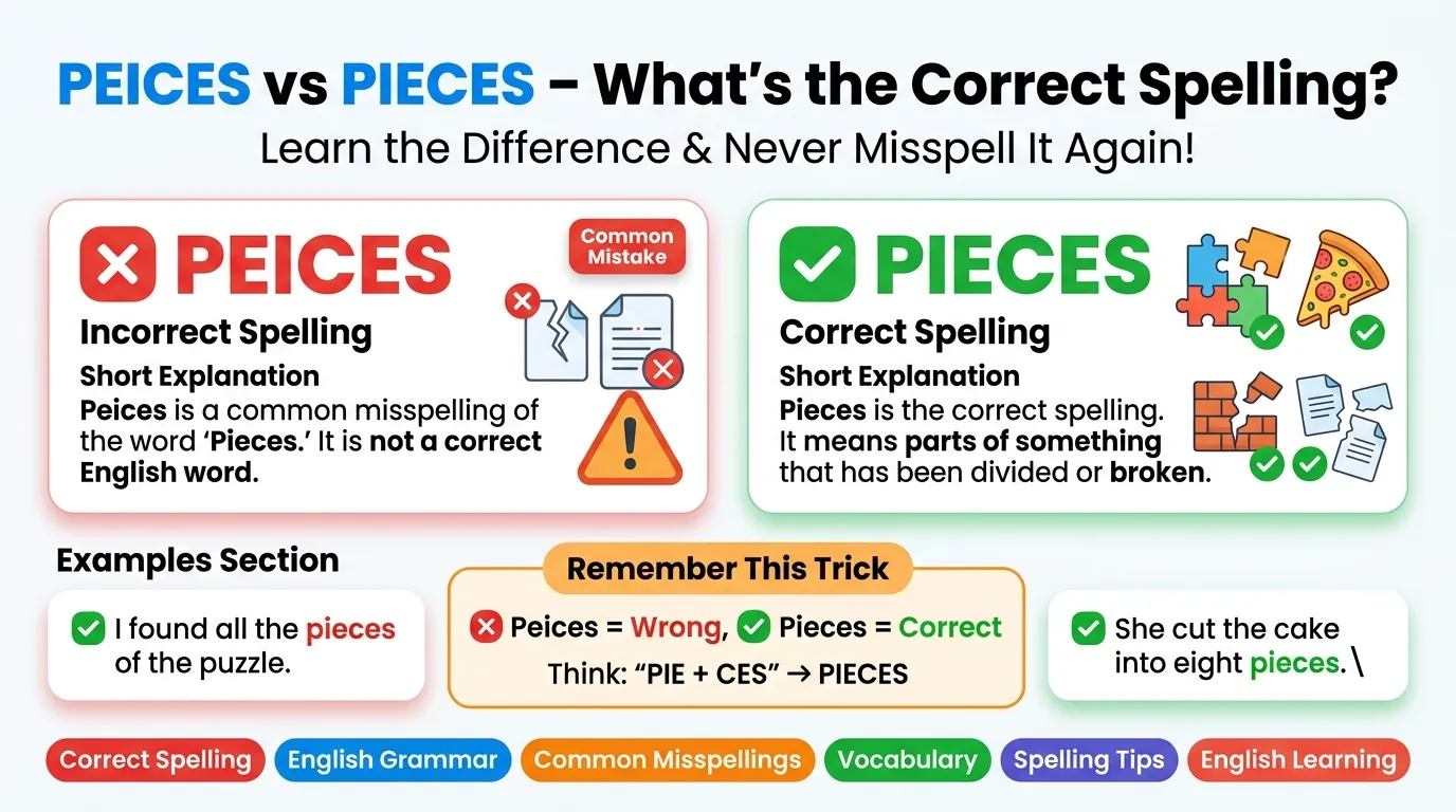 Peices vs Pieces