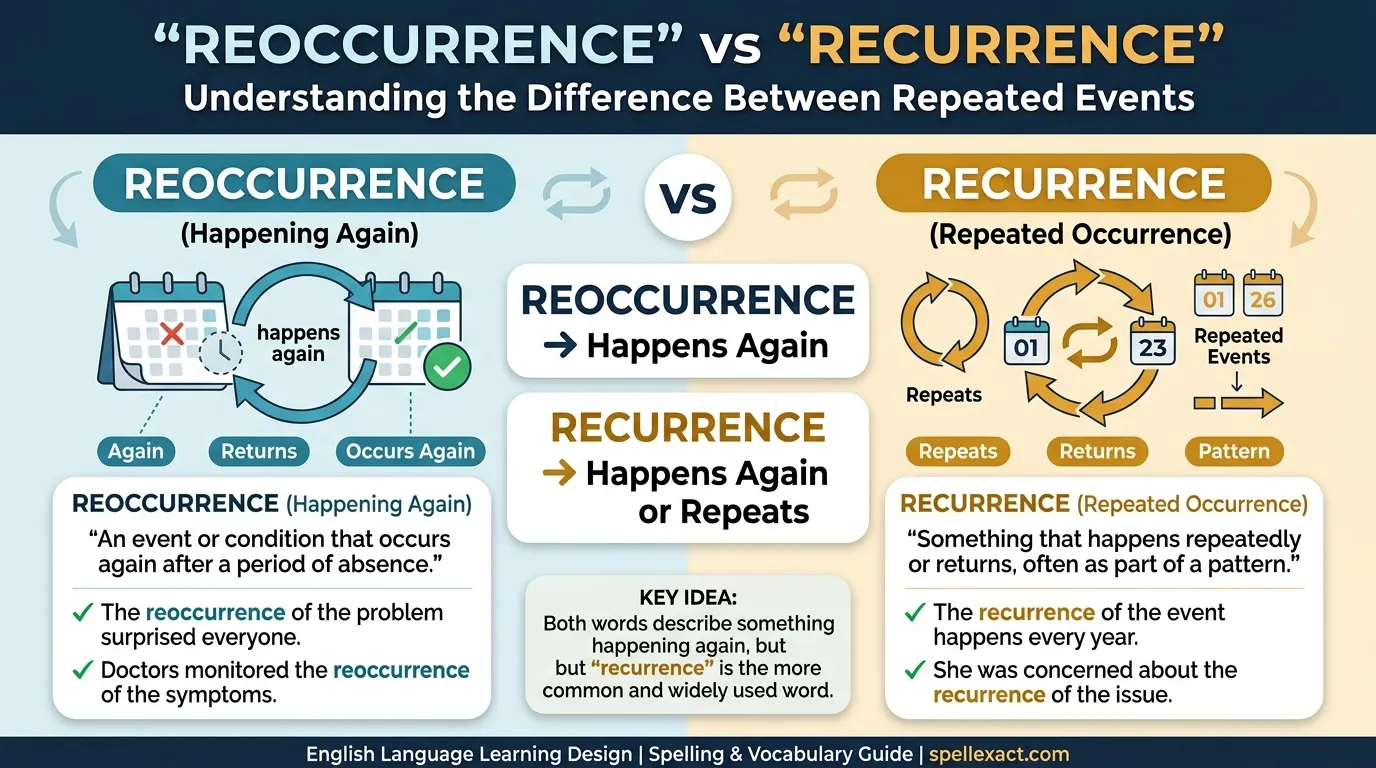 Reoccurrence vs Recurrence