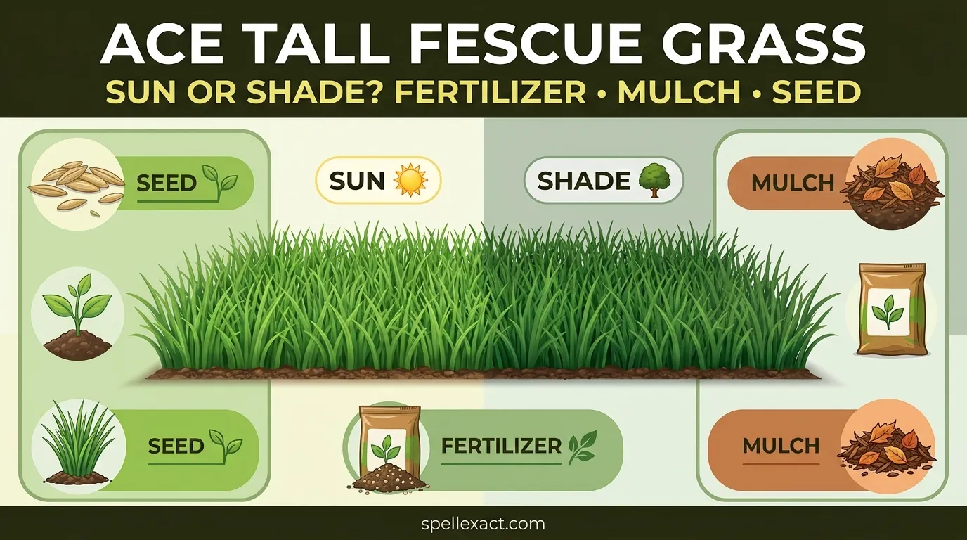 Ace Tall Fescue Grass Sun or Shade Fertilizer Mulch Seed